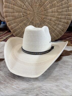Stetson Square, straw, cowboy palm leaf hat, size 7
